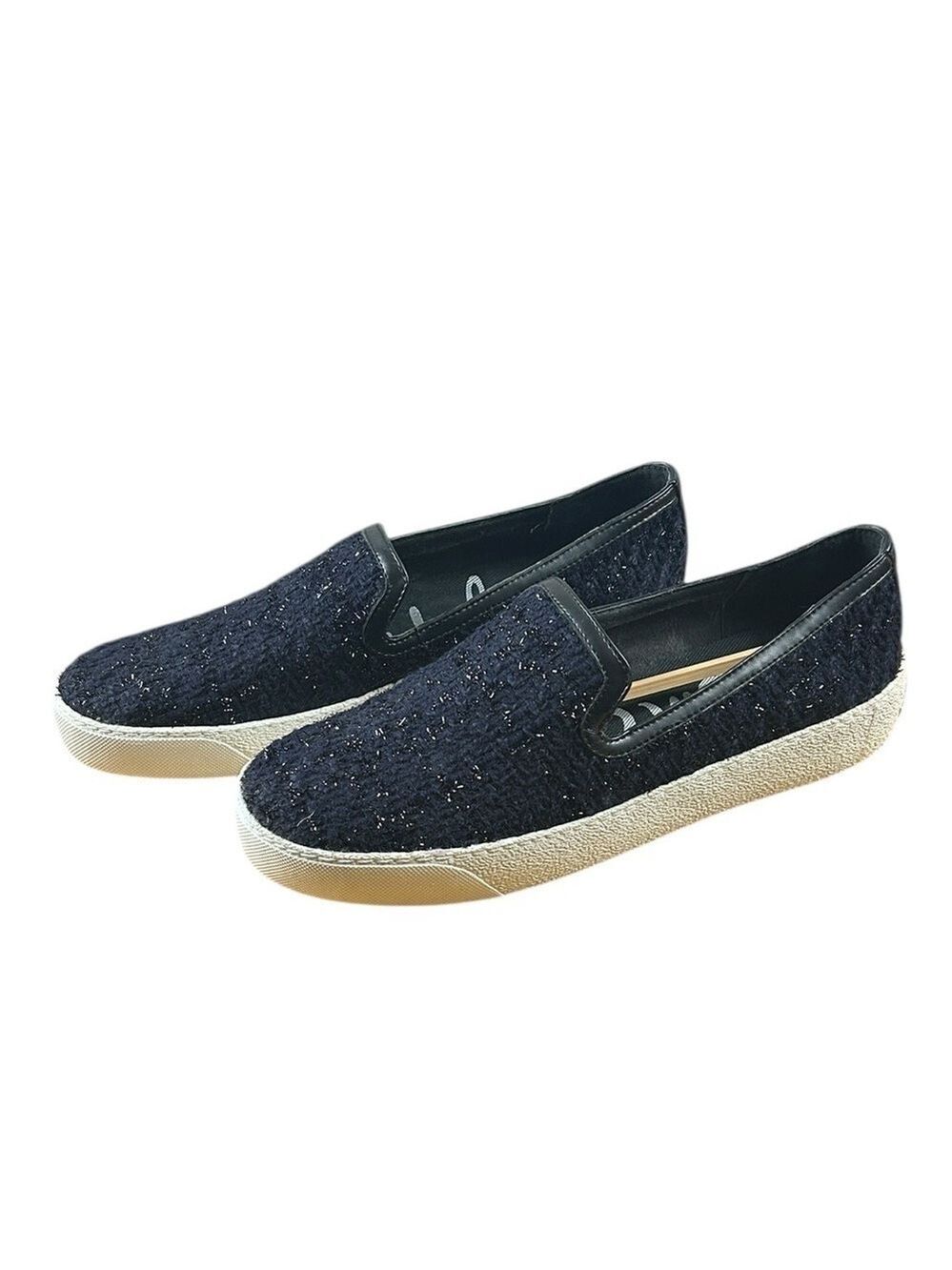 Sam Edelman Becker Navy/Black Boucle Slip-On Sneakers Size 9.5 - Picture 2 of 9